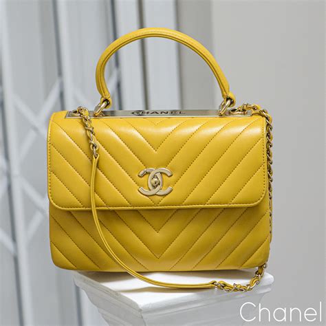 yellow chanel flap bag